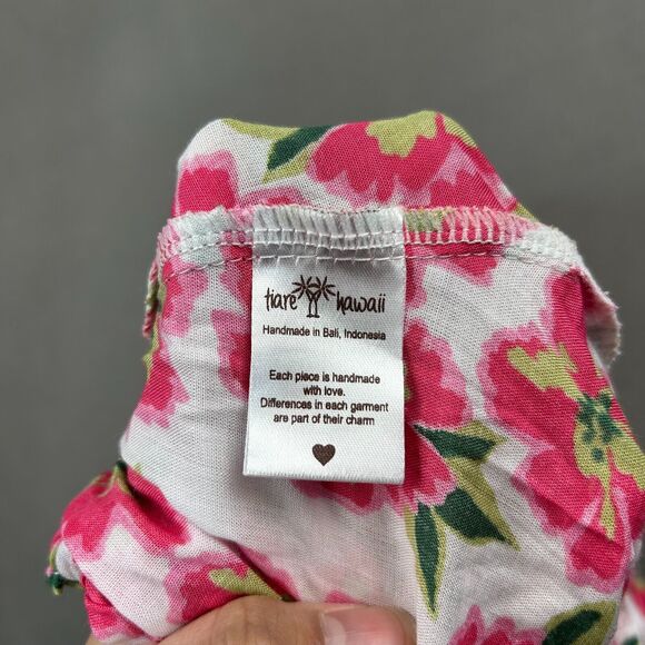 Tiare Hawaii Revolve Bellini Mini Halter Dress Small Pink Poipu White Tiered - Picture 4 of 10